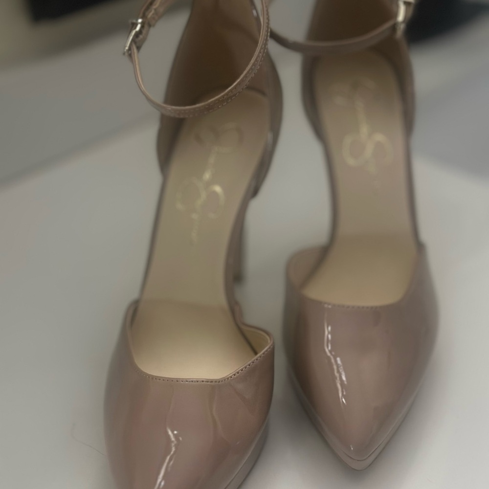 Jessica Simpson Blush Patent Ankle Heels